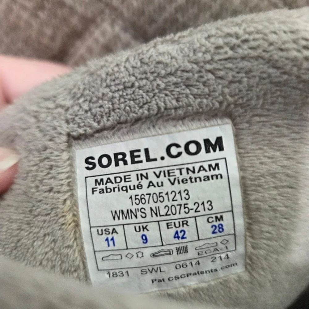 Sorel Newbie Tall Boots Womens 11 Quarry Grey Suede Quilted Fleece Winter NL2075